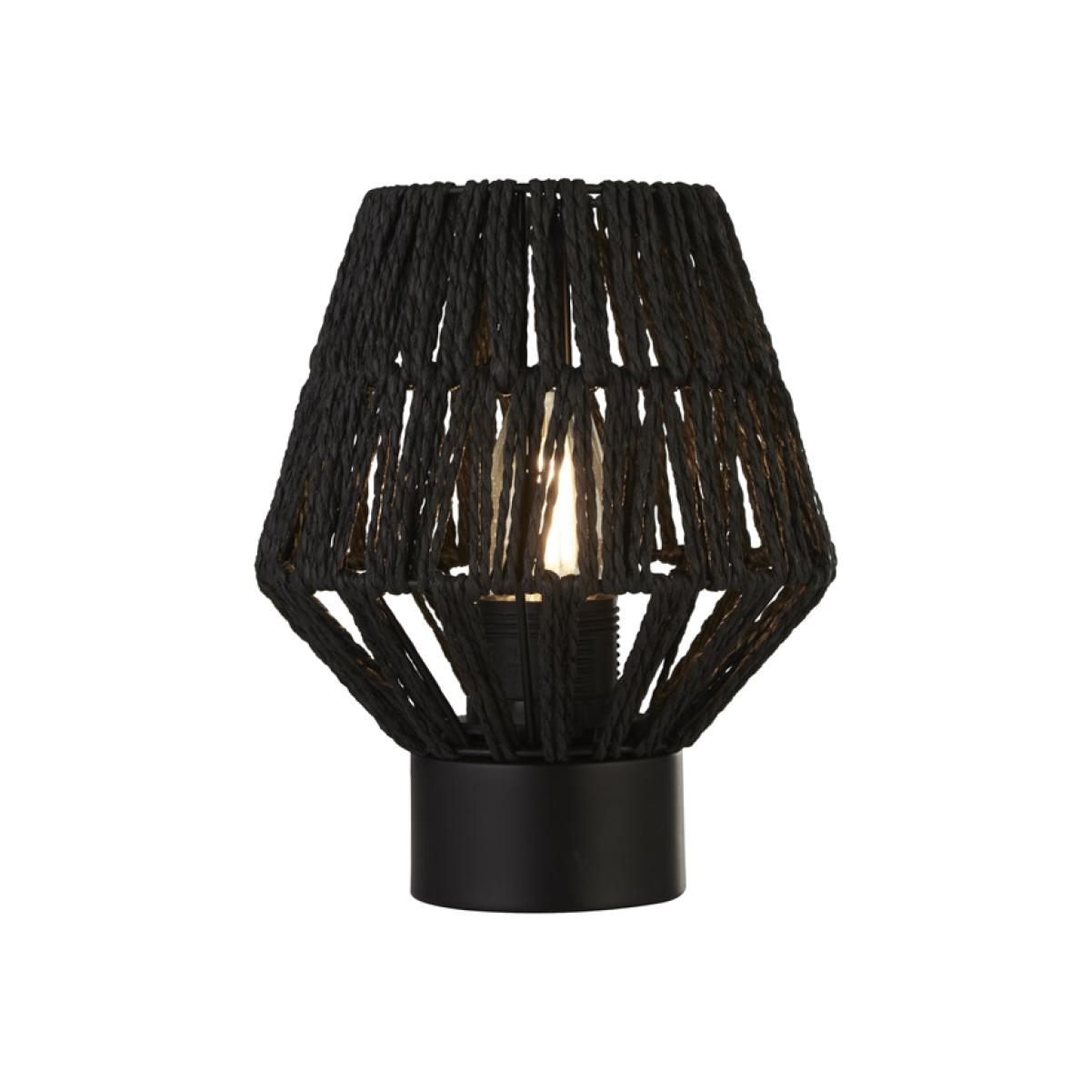 Black Rattan Shade Table Lamp - Black