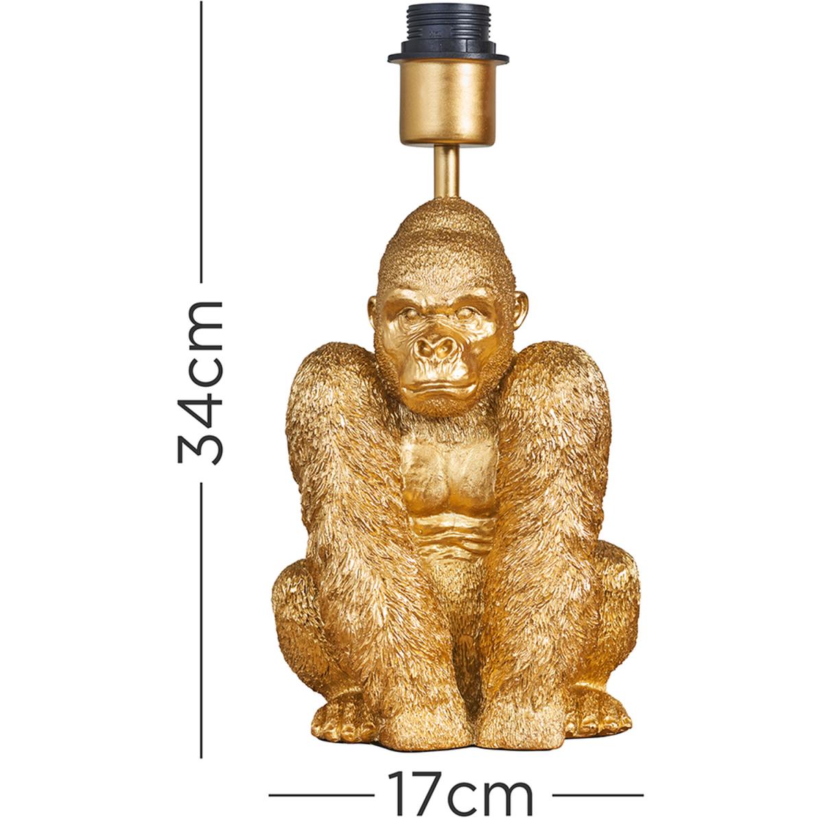 Modern Gold Sitting Gorilla Monkey Design Table Lamp Base - Gold – image 2