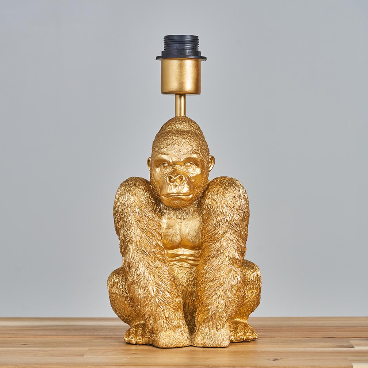 Modern Gold Sitting Gorilla Monkey Design Table Lamp Base - Gold – image 5