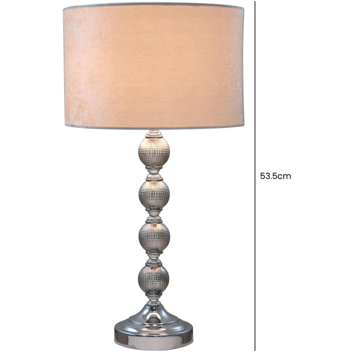 Value Four Ceramic Ball Table Lamp With Ivory Velvet Shade - Ivory – image 3