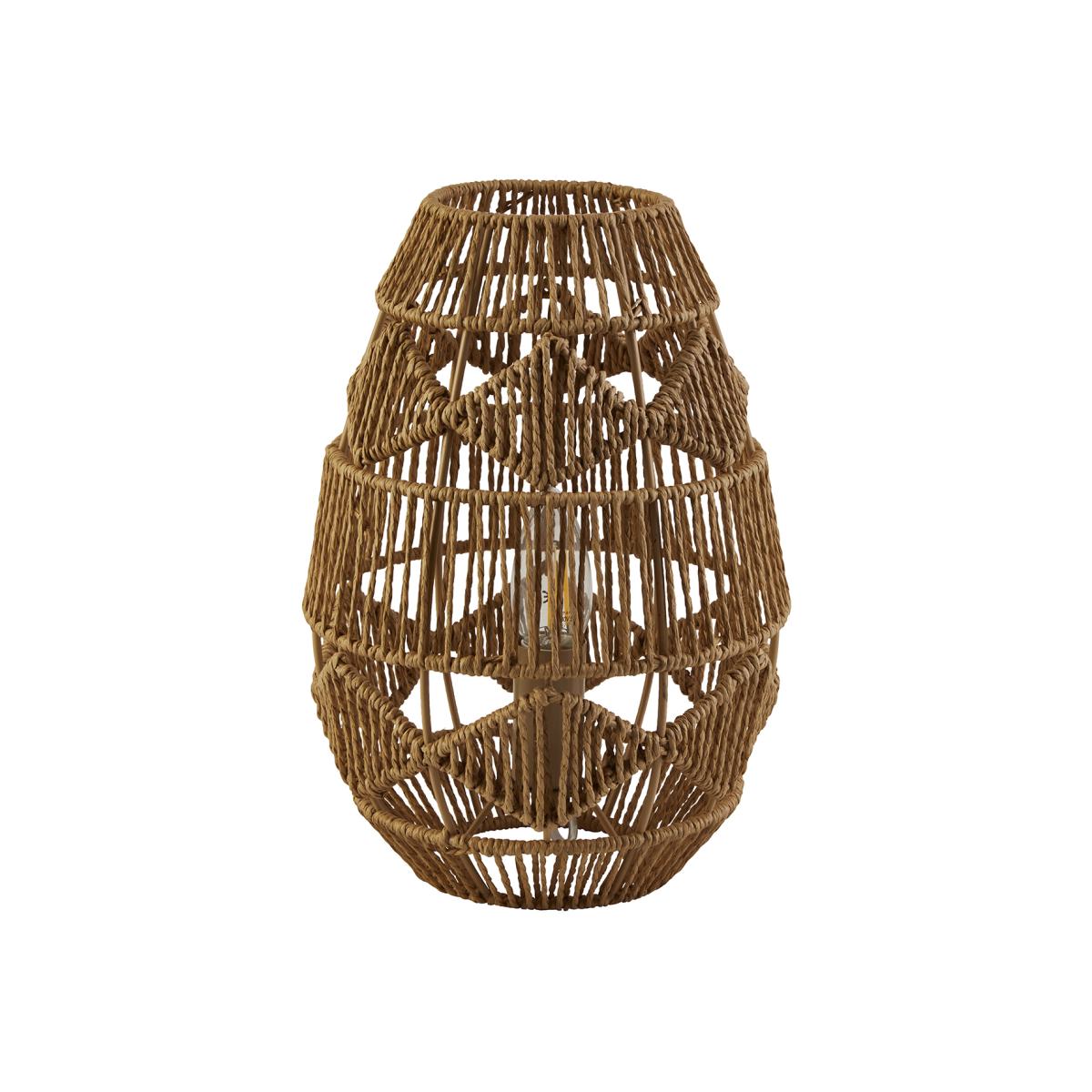 CGC DIAMOND Pattern Natural Brown Rattan Woven Table Lamp - brown – image 1