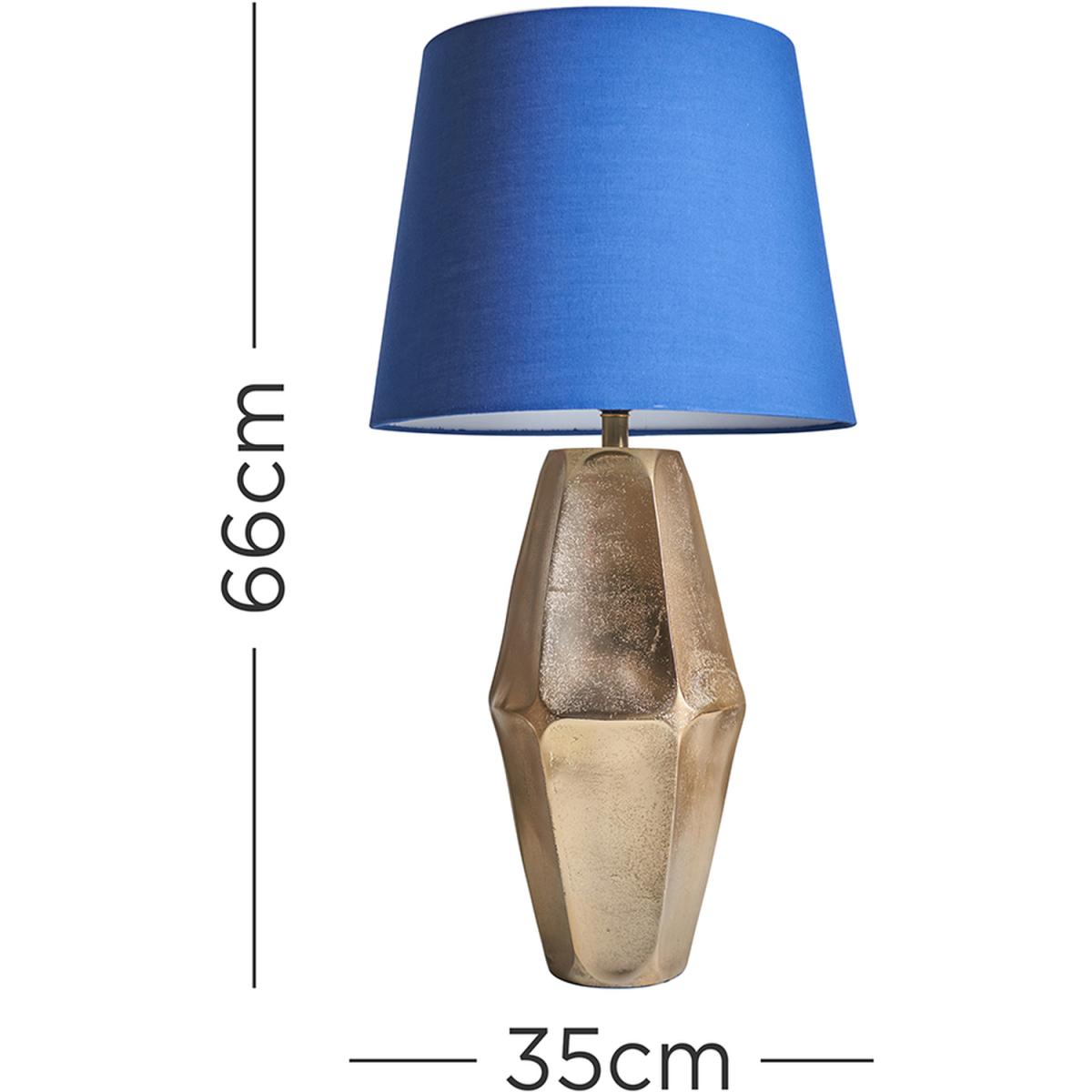 Jenner Oval Gold Table Lamp With Large Navy Blue Shade - Gold – image 2