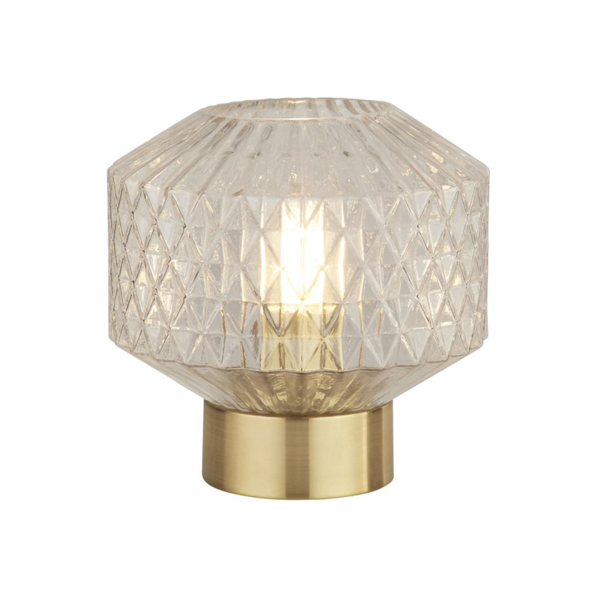 Textured Clear Glass Table Lamp - Gold