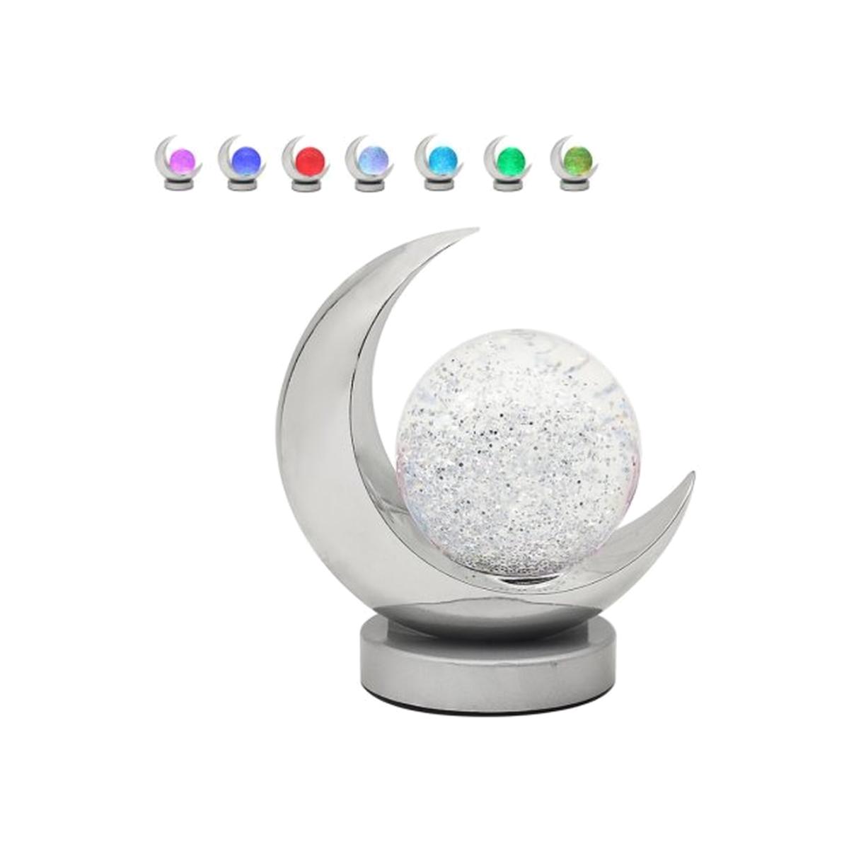 Moon Glitter Lamp - Silver