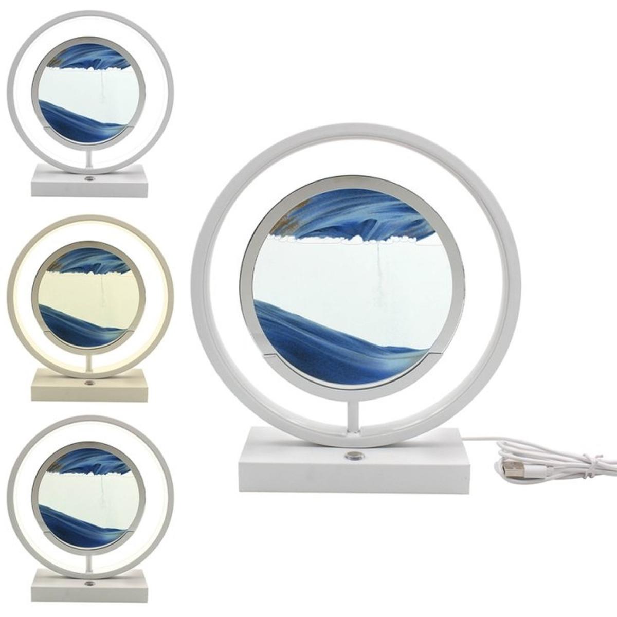 3D Rotating Large Quick Sand Lamp Led  - Blue – image 2
