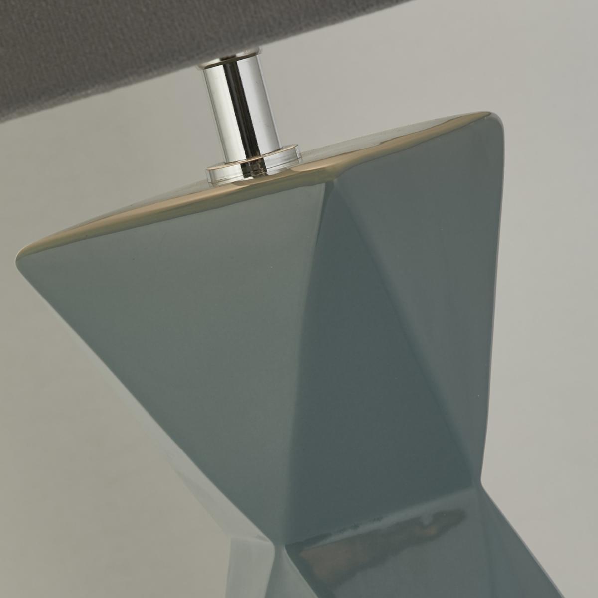 Faceted Blue Ceramic Table Lamp - Blue – image 2