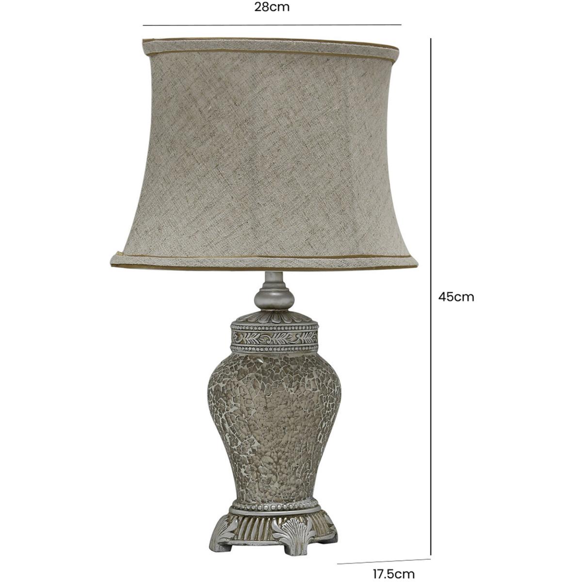Mosaic Antique Silver Table Lamp With Gold Shade - Soft Gold and Natural – image 2