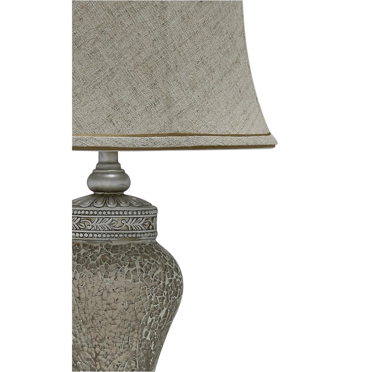 Mosaic Antique Silver Table Lamp With Gold Shade - Soft Gold and Natural – image 3