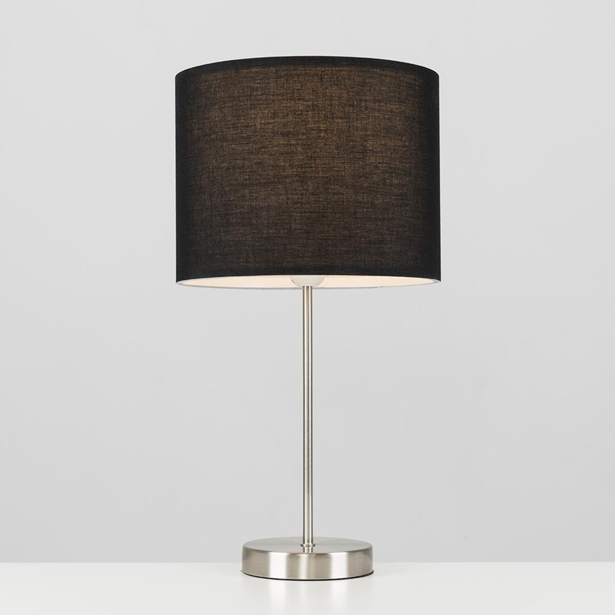 Charlie Pair of Silver Table Lamps With Small Black Shade - Silver – image 2