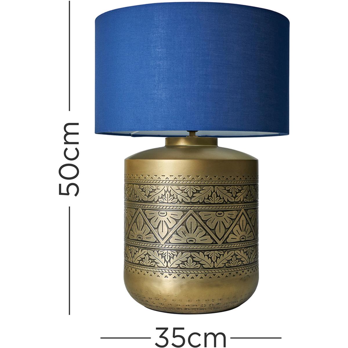 Taroda Floral Gold Table Lamp With Blue Shade - Gold – image 2