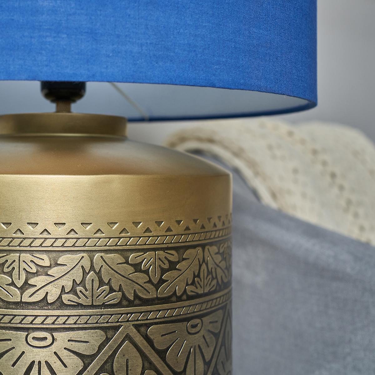 Taroda Floral Gold Table Lamp With Blue Shade - Gold – image 4