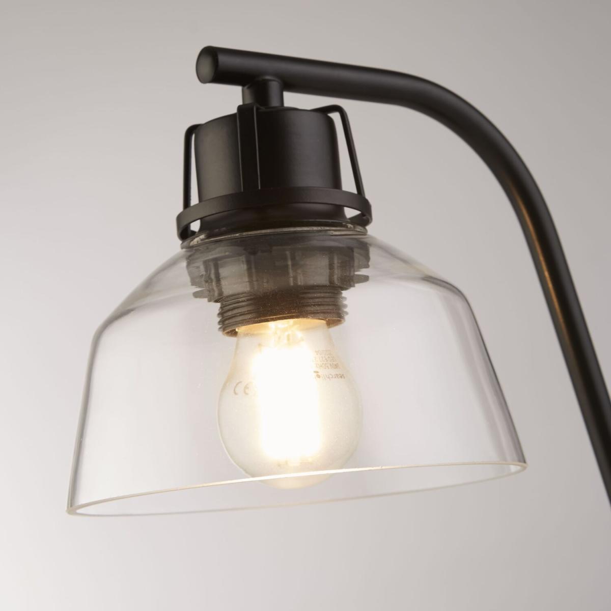 Simple Black Glass Domed Table Lamp - Black – image 2