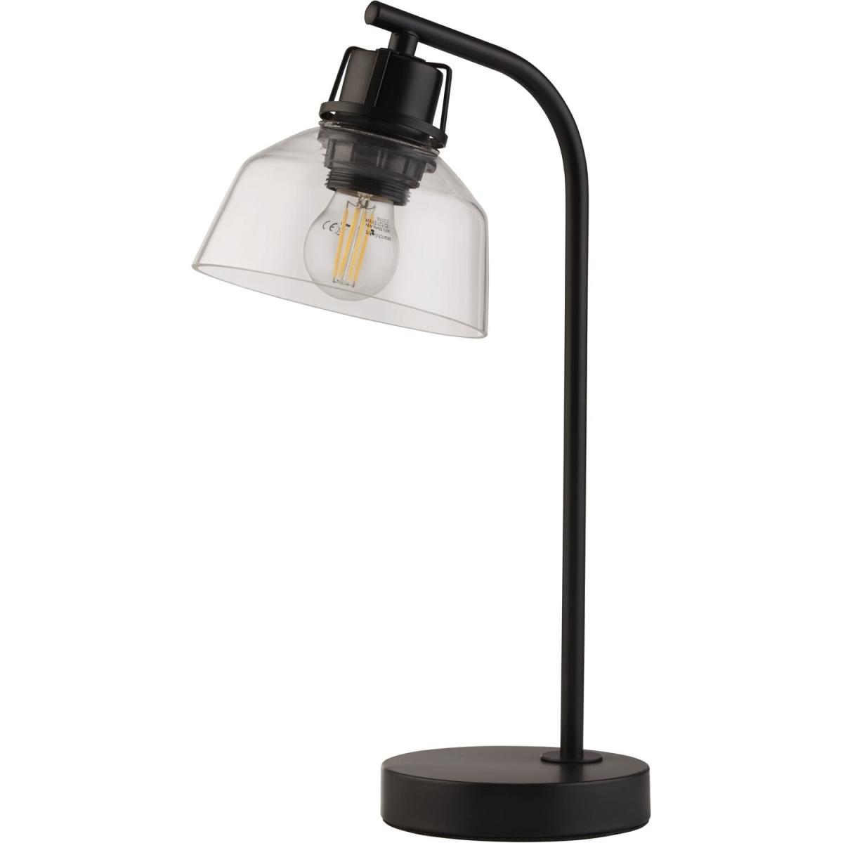 Simple Black Glass Domed Table Lamp - Black – image 3