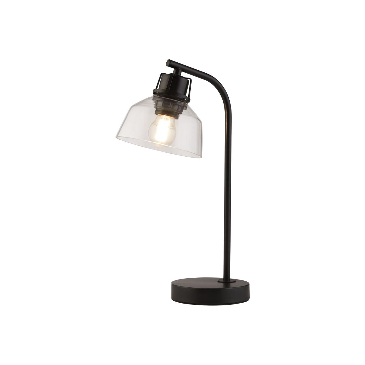 Simple Black Glass Domed Table Lamp - Black – image 1