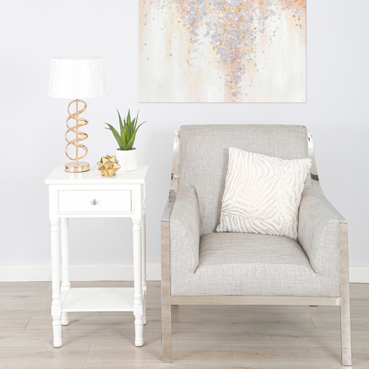 Metal Gold Swirl Design Table Lamp with White Shade - Gold and White – image 2