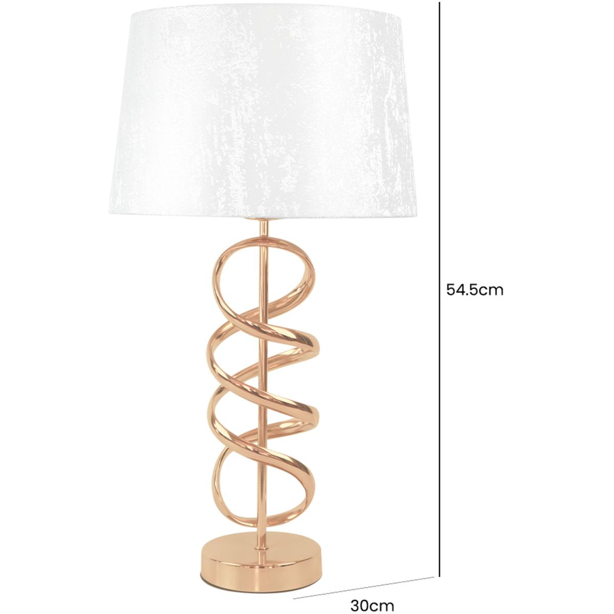 Metal Gold Swirl Design Table Lamp with White Shade - Gold and White – image 3