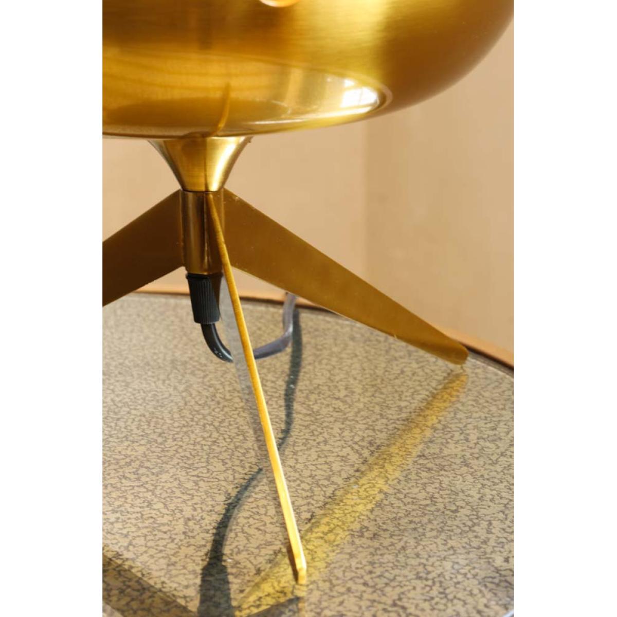 Retro Golden Glass Tripod Table Lamp – image 8
