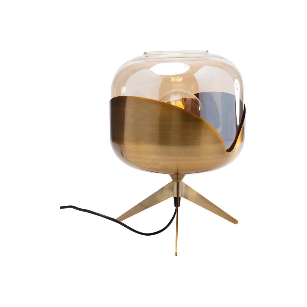 Retro Golden Glass Tripod Table Lamp – image 1