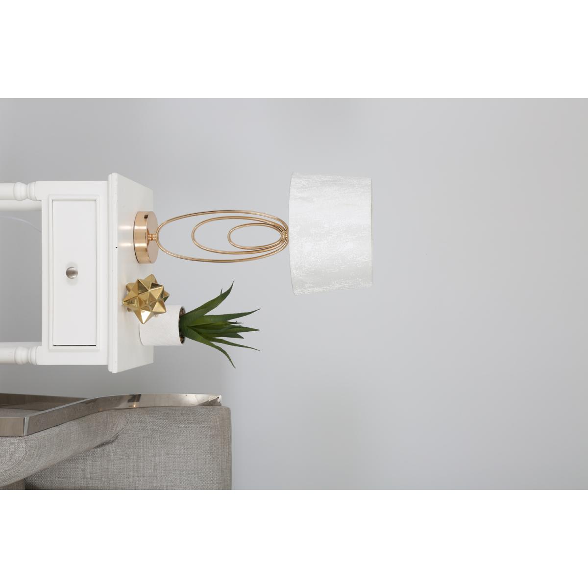 Metal Gold Oval Design Table Lamp with White Shade - Gold and White – image 4