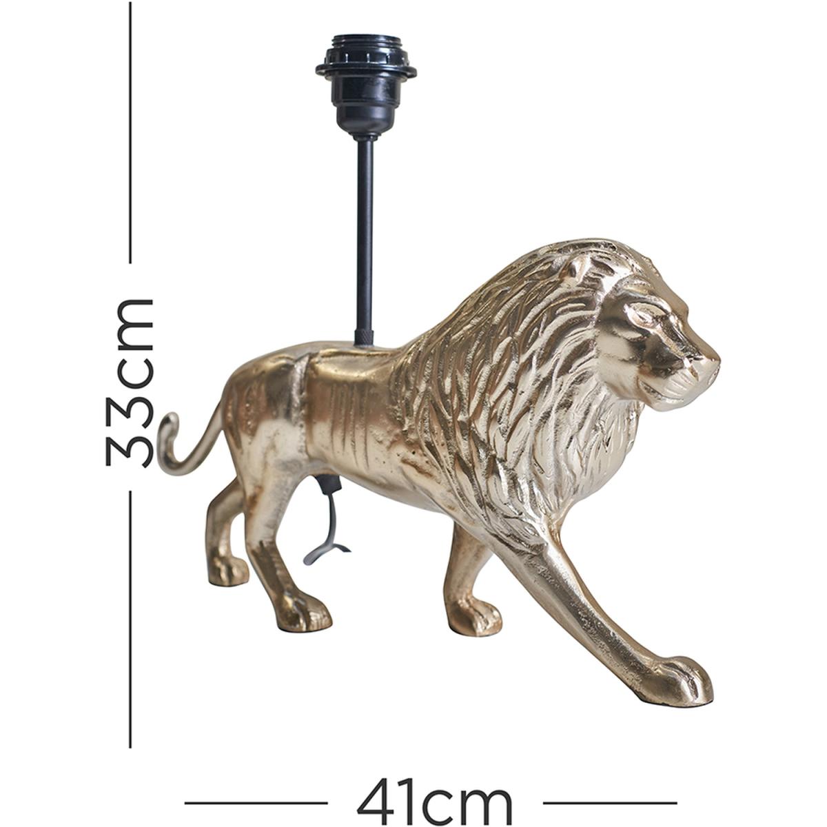 Modern Brass Lion Animal Table Lamp Base - Brass – image 2