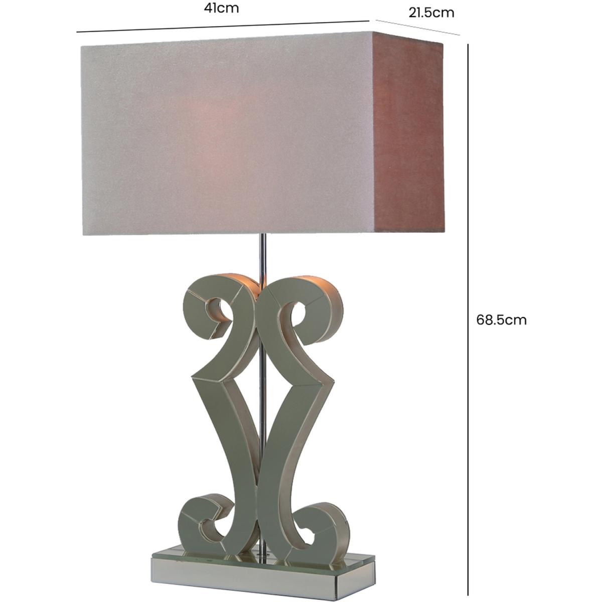 Gold Glass Table Lamp with Rectangle Velvet Shade - Gold – image 2