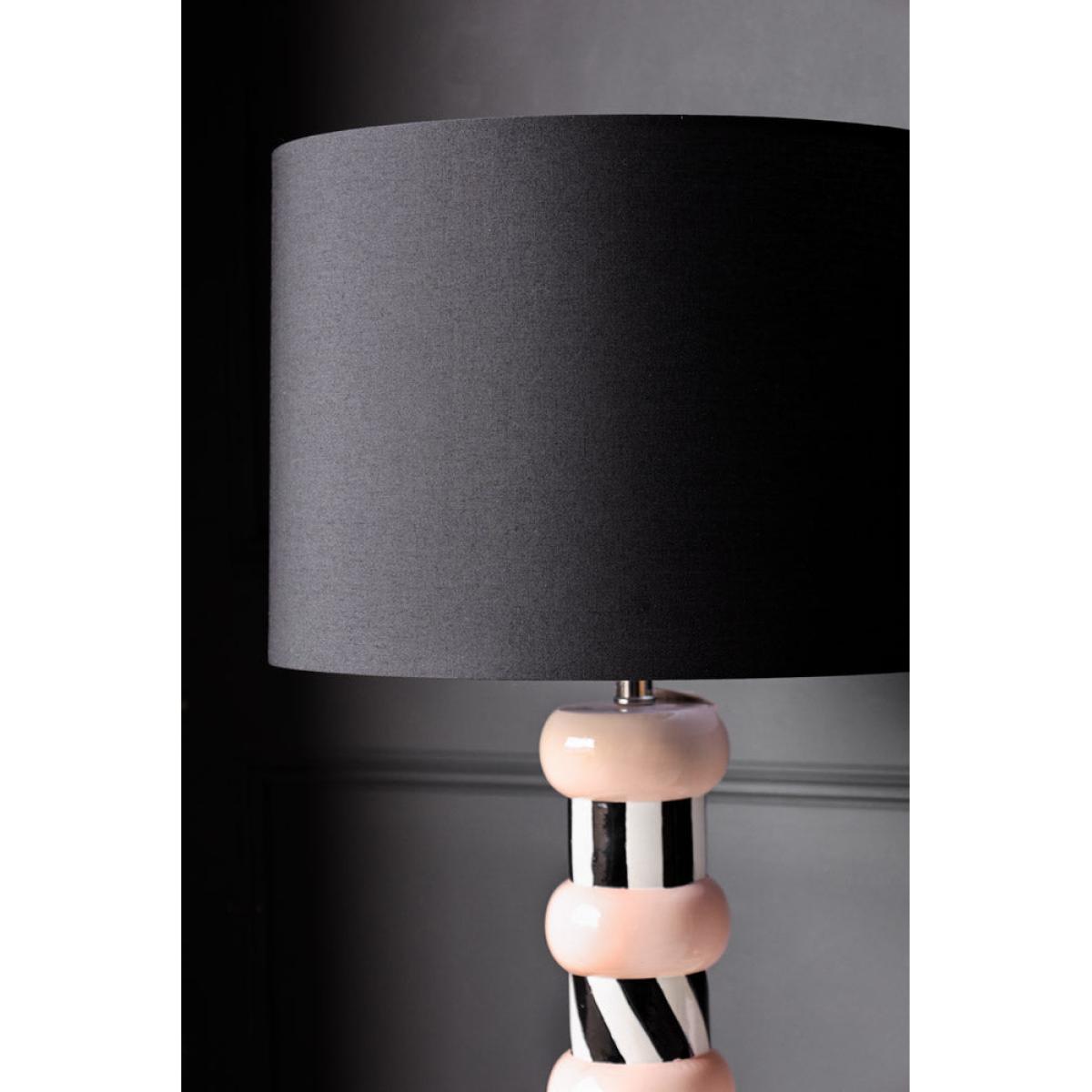 Monochrome & Pink Stripe Table Lamp – image 3