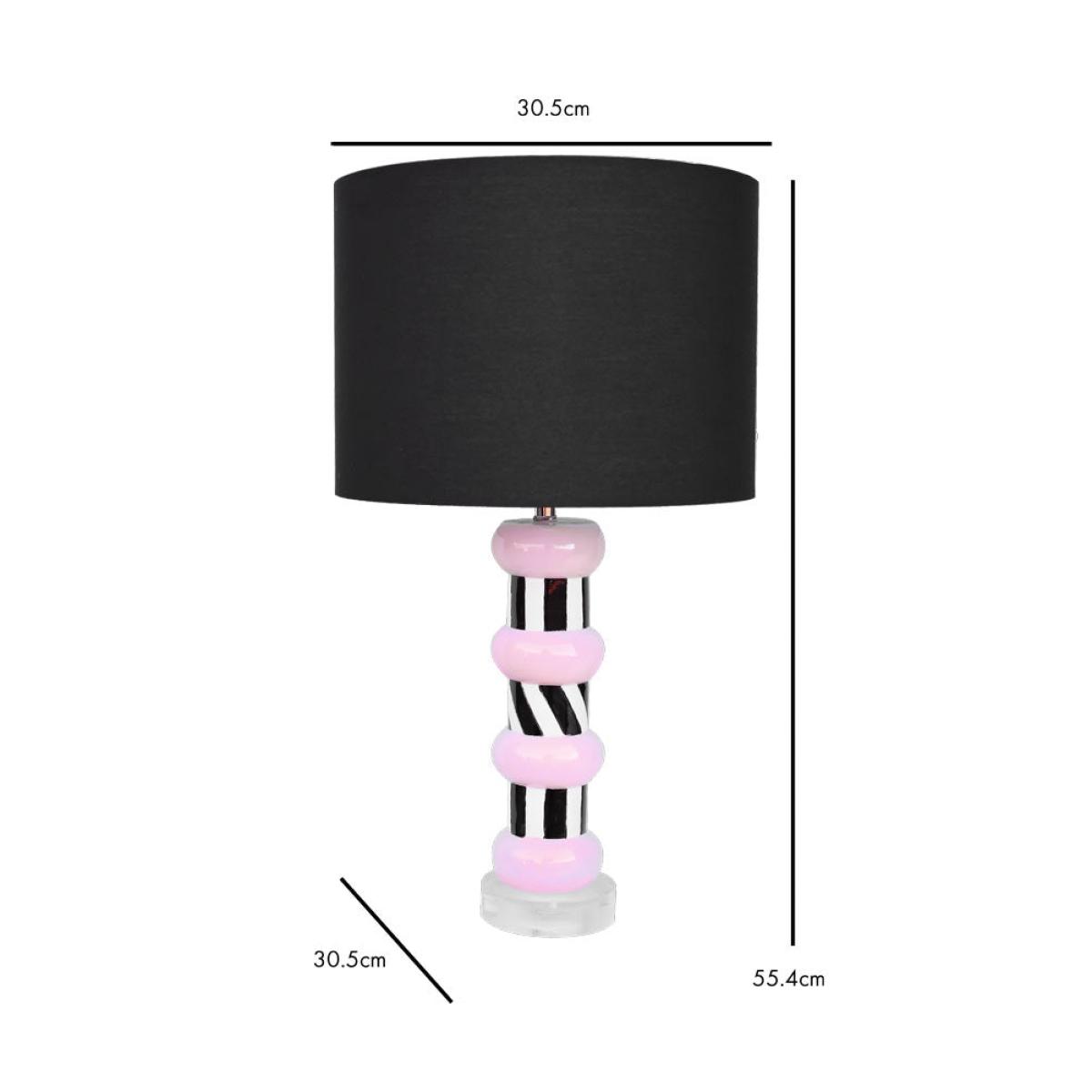 Monochrome & Pink Stripe Table Lamp – image 8