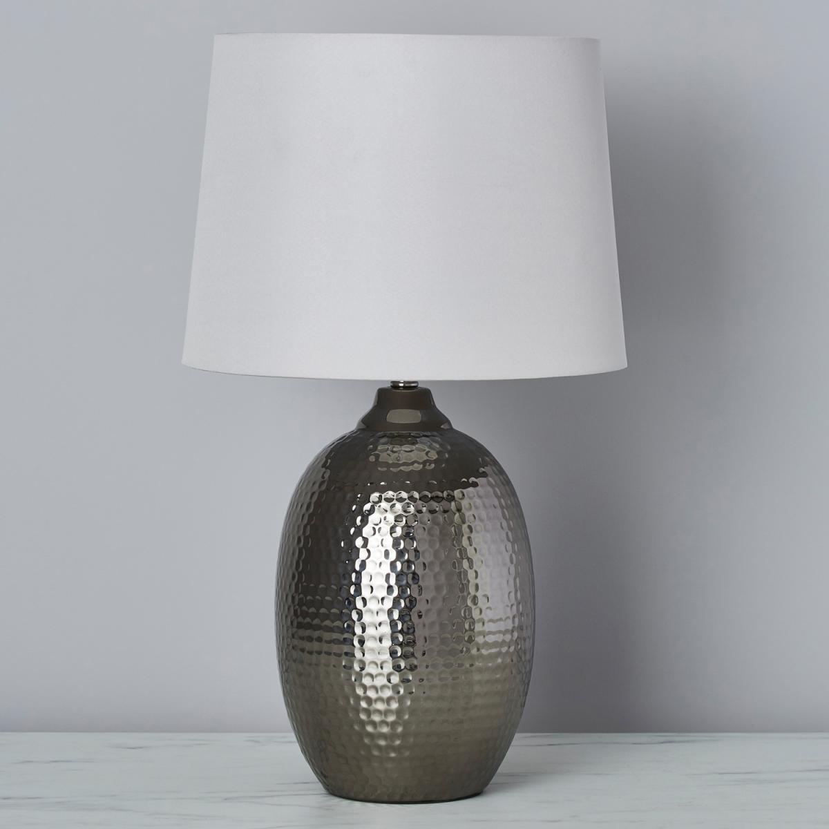 Clint Hammered Metallic Table Lamp - Silver – image 4