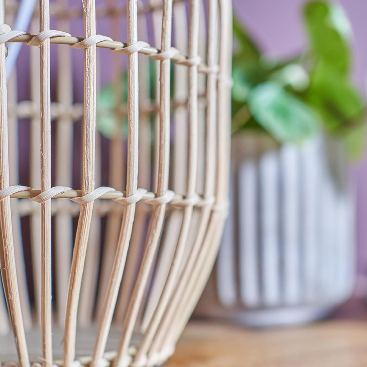 Small Natural Table Lamp With Mustard Drum Shade - Natural – image 5