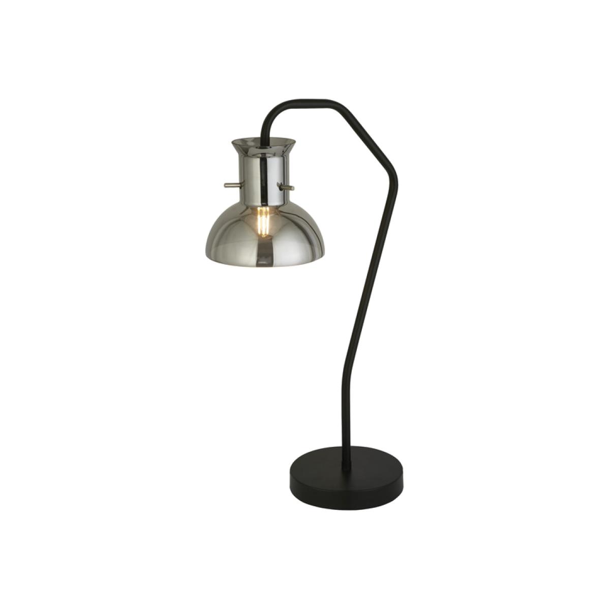 Smoke And Black Table Lamp With Pin Detail - Black