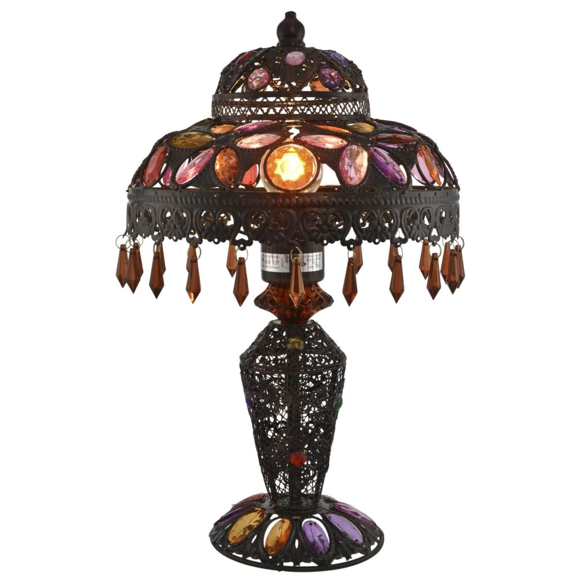 Moroccan Jewel Droplet Table Lamp - Bronze – image 2