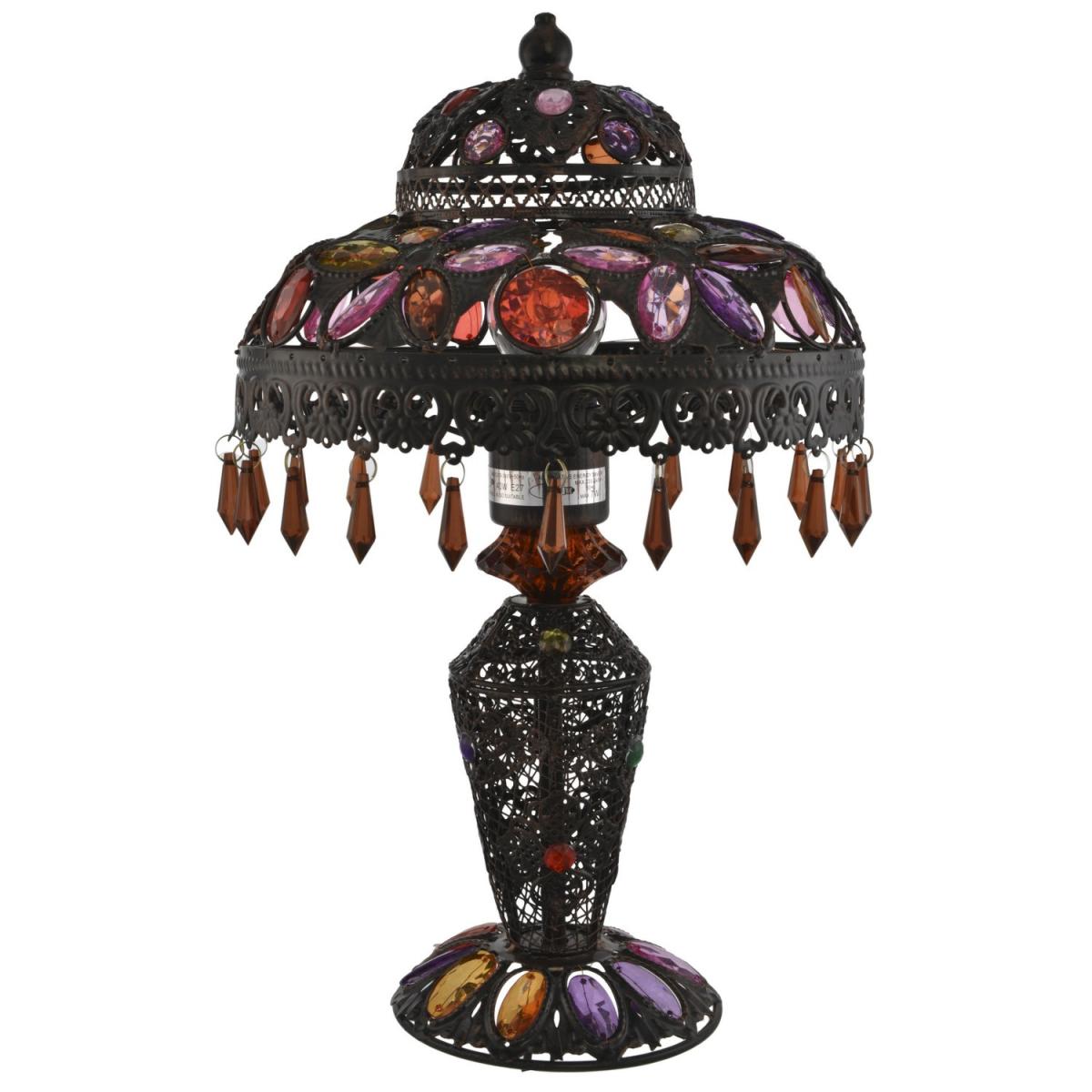 Moroccan Jewel Droplet Table Lamp - Bronze – image 3