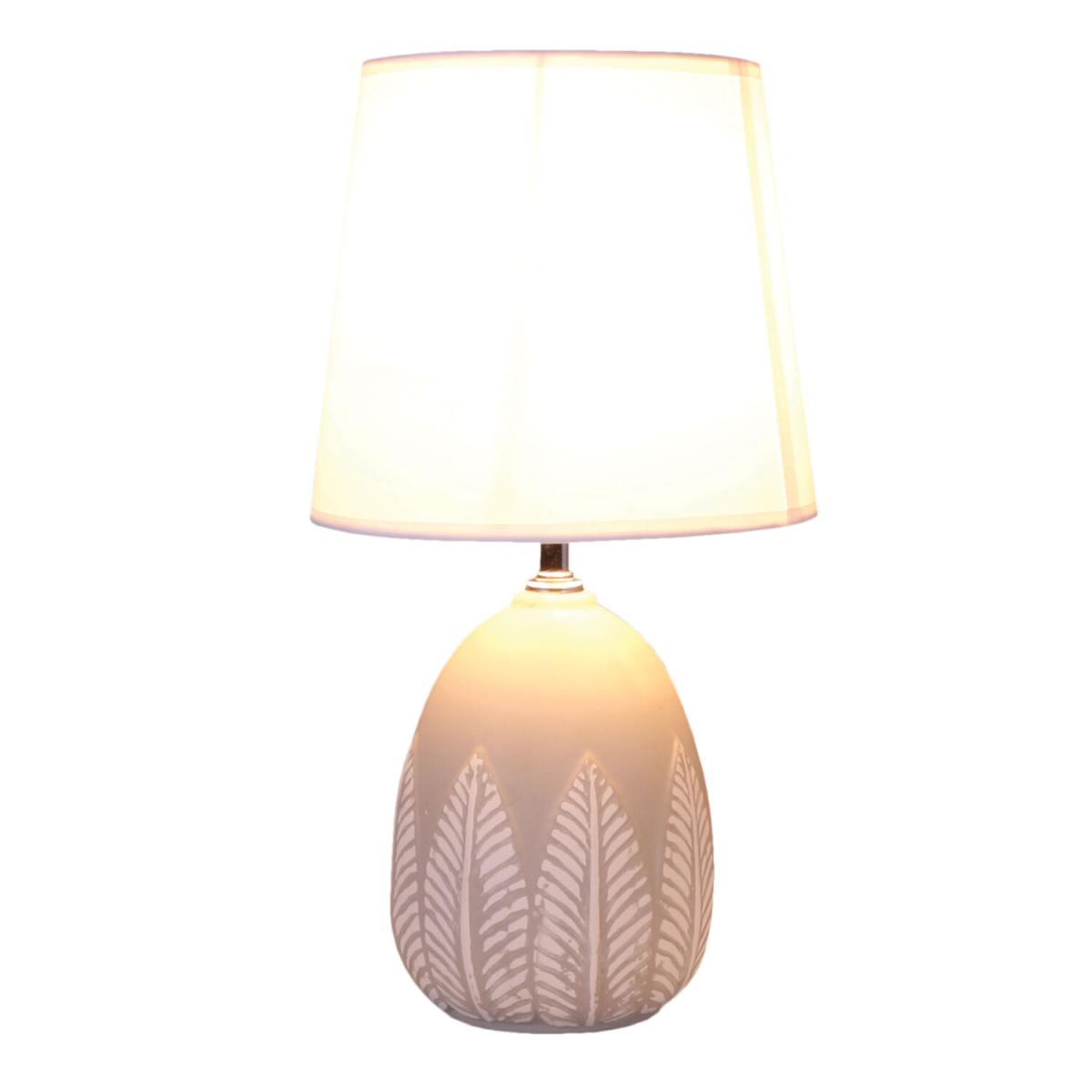 Leaf Print Table Lamp - Cream – image 3