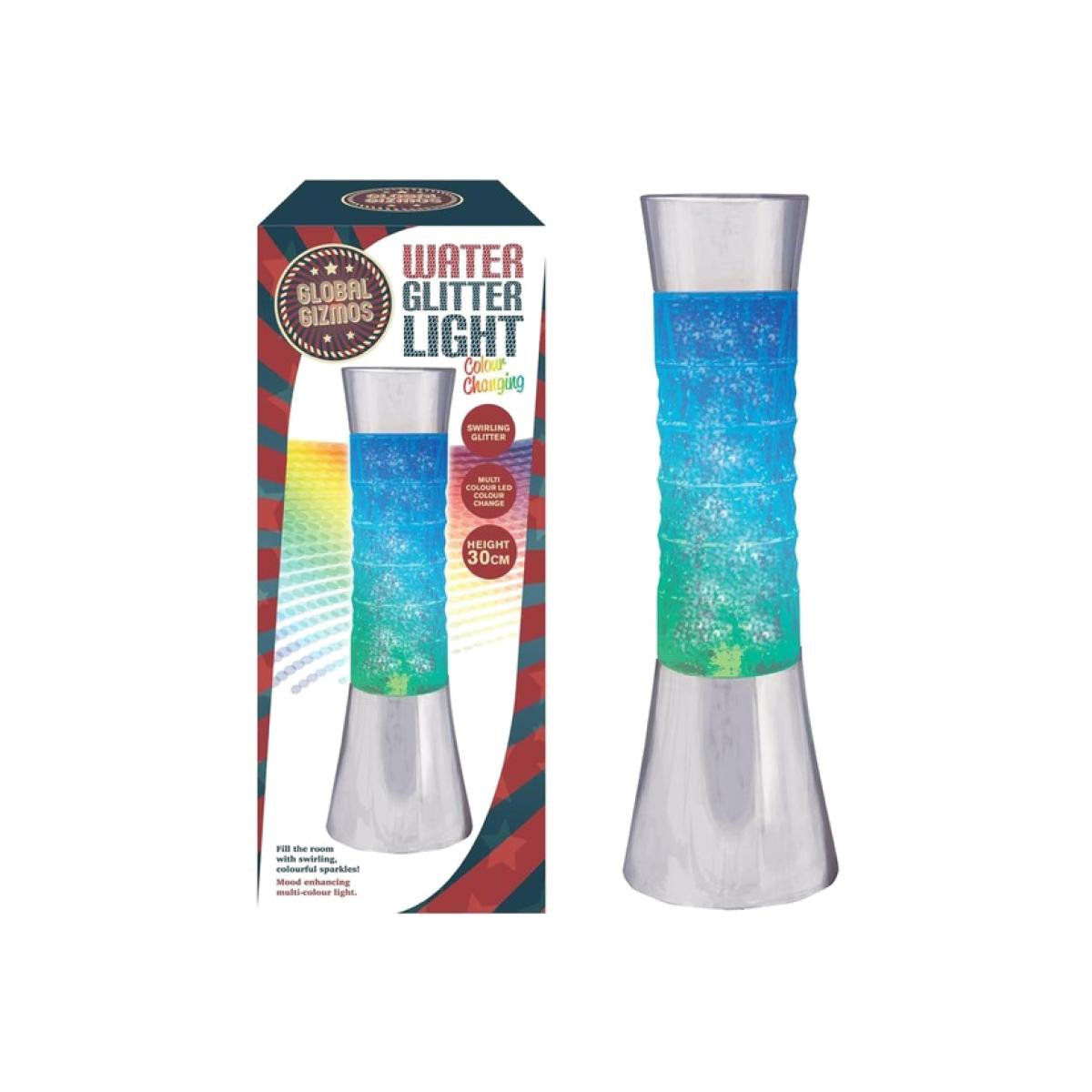 Benross Battery Operated Curve Shaped Water Glitter Effect Colourful Light Lamp - White