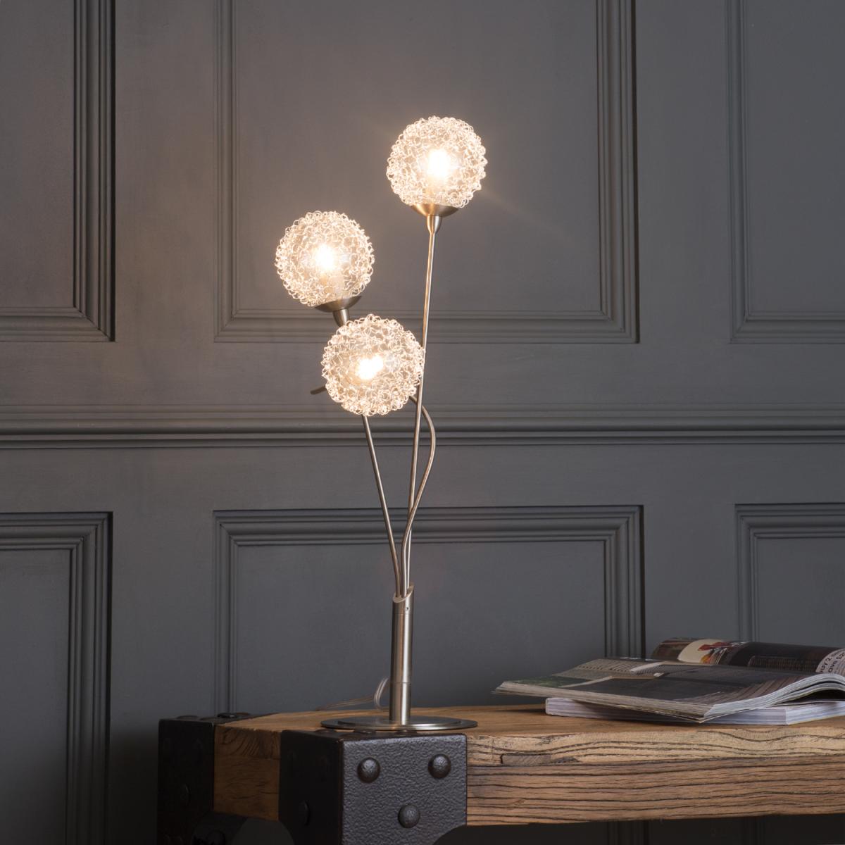 Allium 3 Light Table Lamp - Satin Nickel – image 4