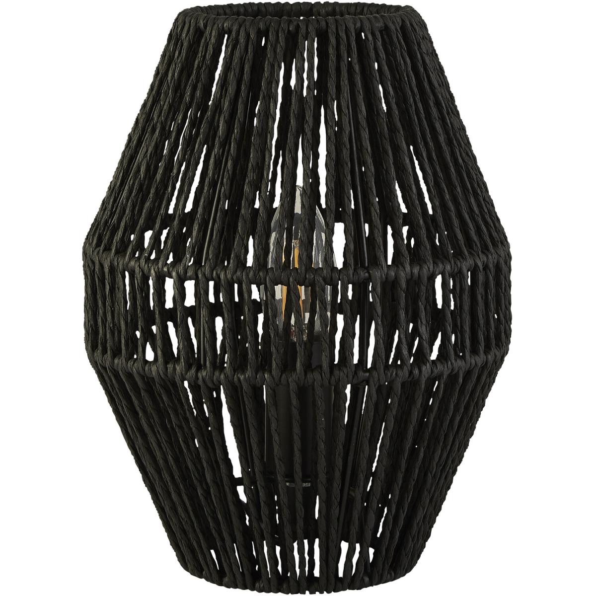 Black Rattan Table Lamp – image 3