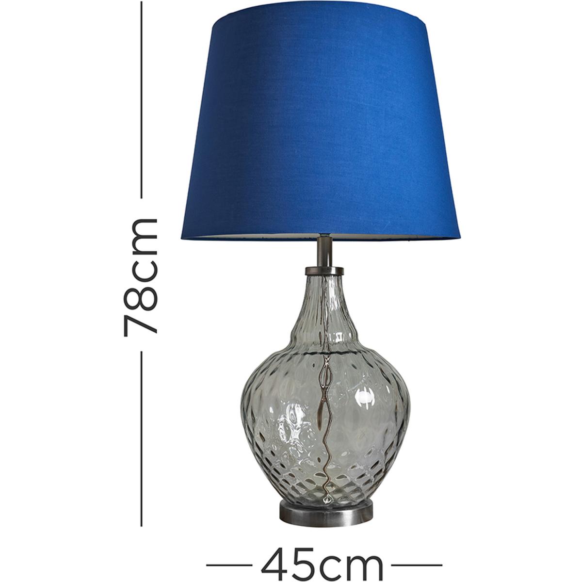 Massaro Clear Table Lamp With XL Navy Blue Shade - Clear – image 2