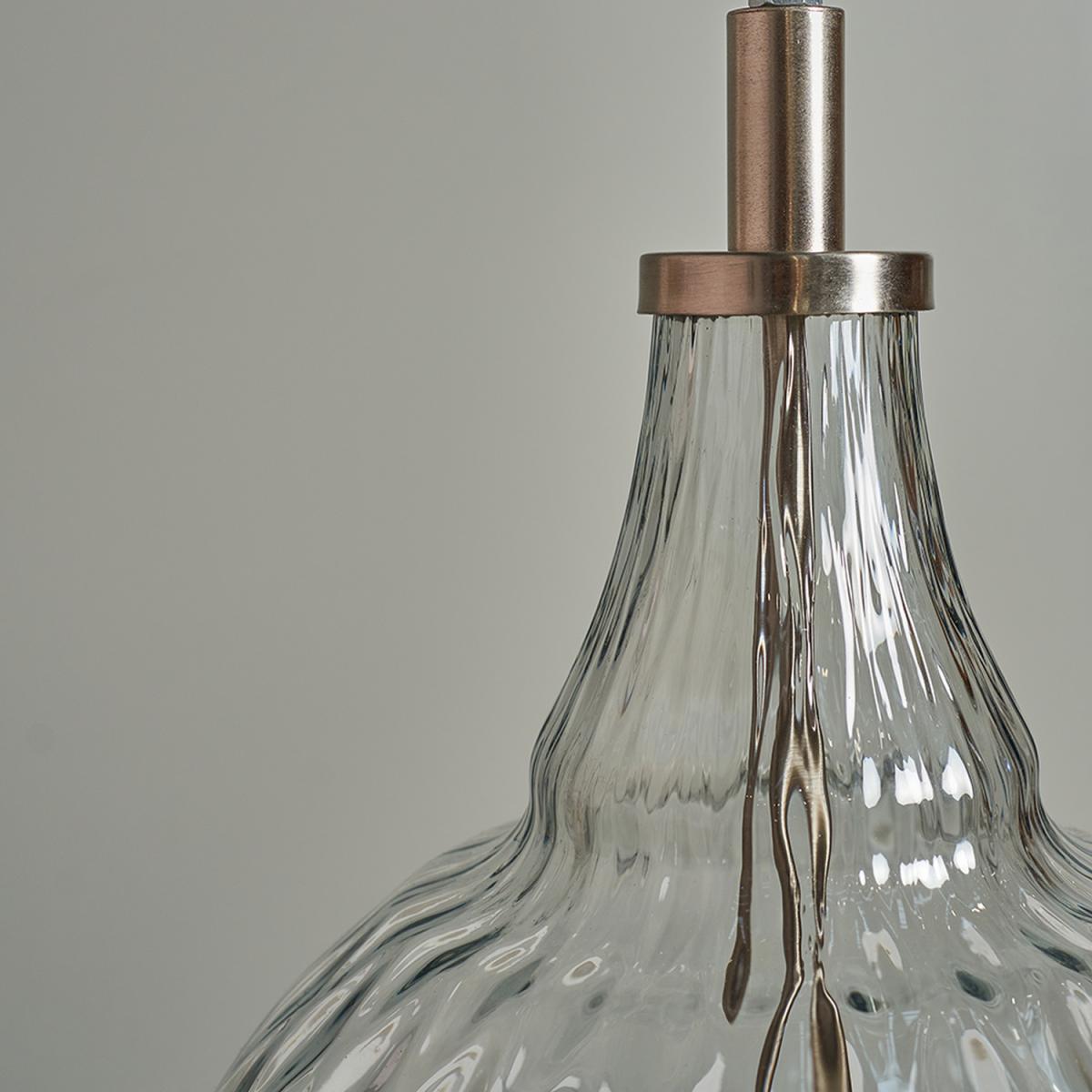 Massaro Clear Table Lamp With XL Navy Blue Shade - Clear – image 4