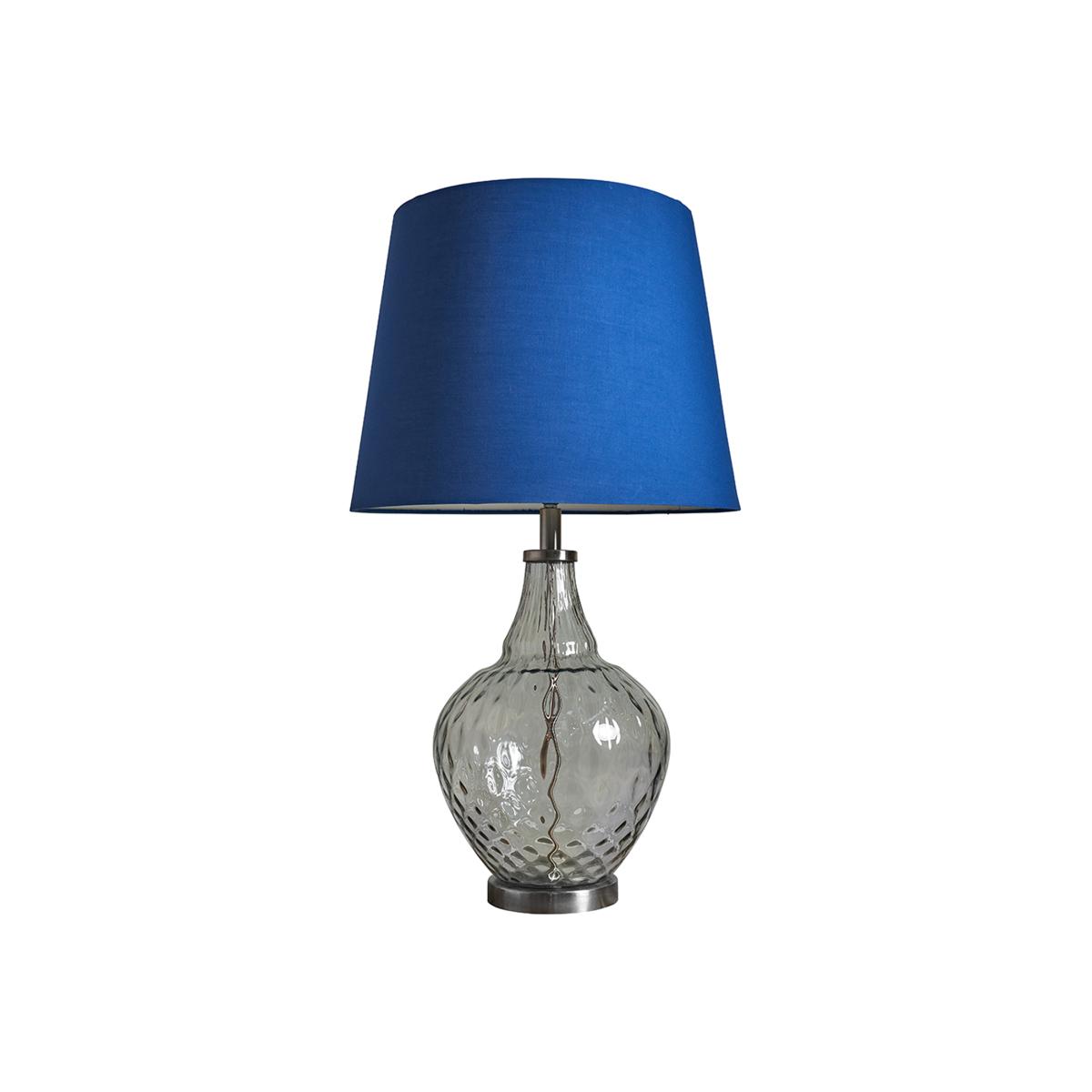 Massaro Clear Table Lamp With XL Navy Blue Shade - Clear – image 1