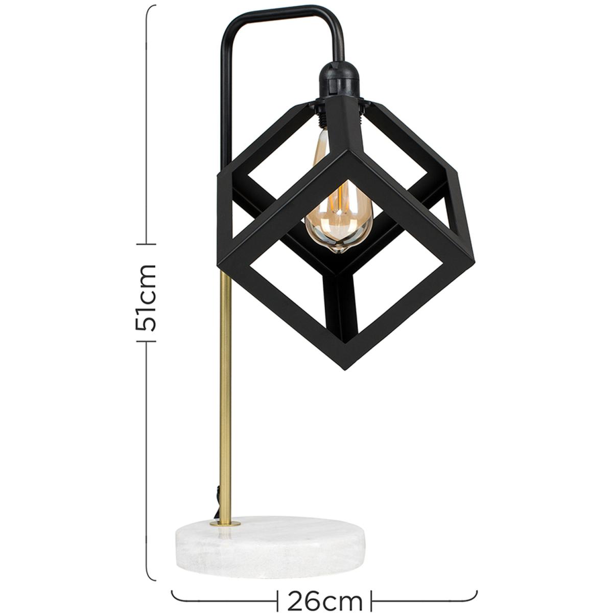 Talisman Black And Gold Table Lamp With Black Metal Shade - Black – image 5