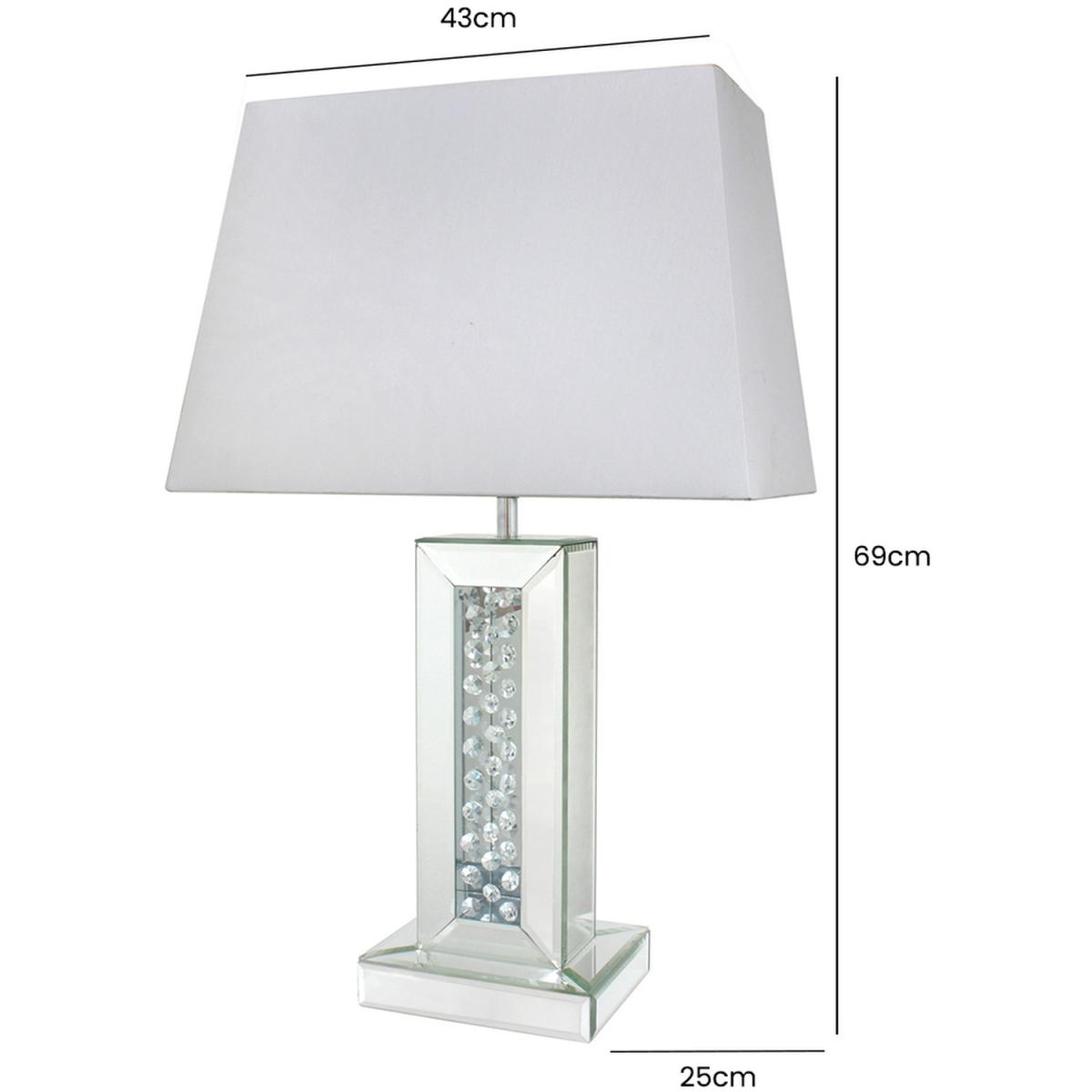 Astoria Mirror Pillar Table Lamp - chrome / 69cm – image 3