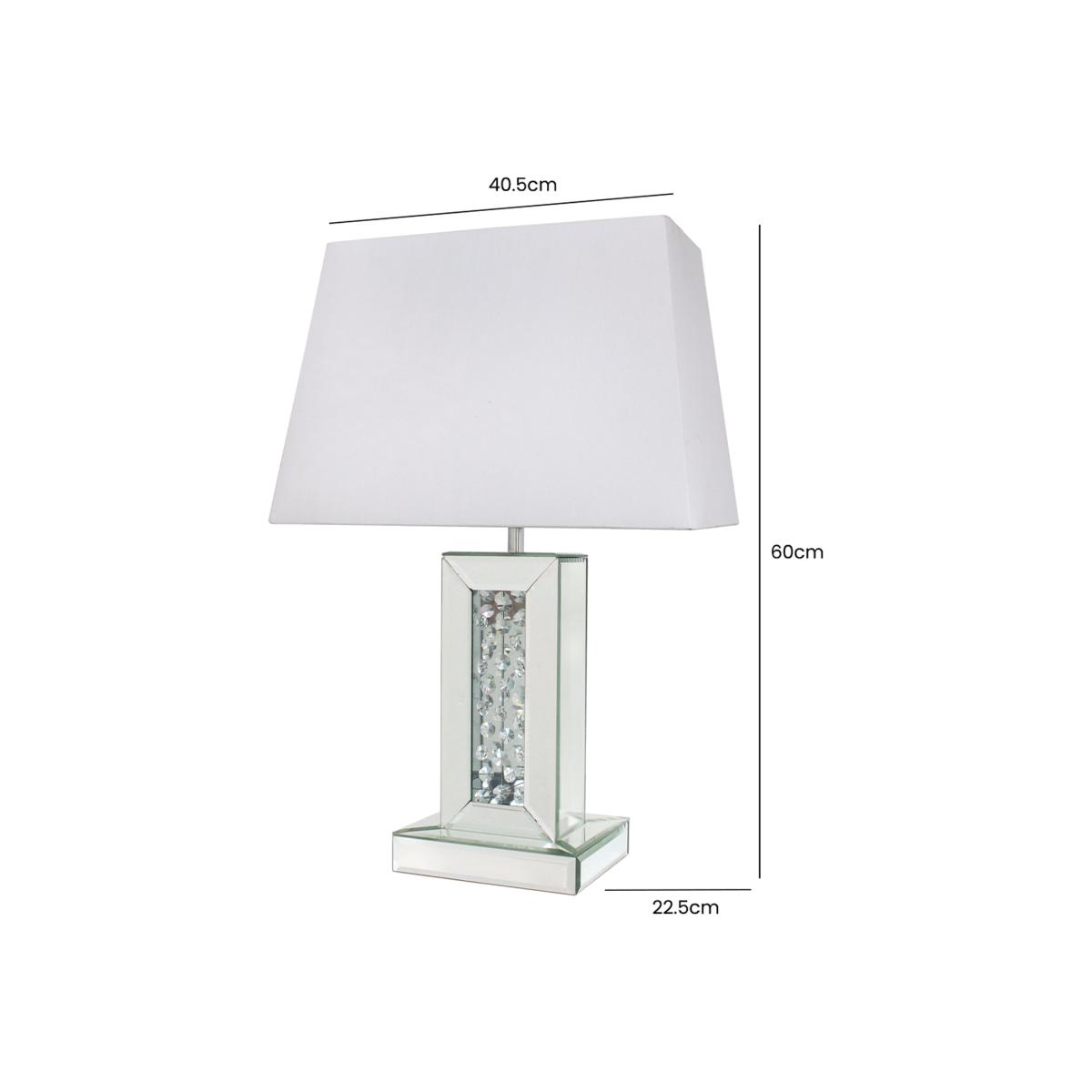 Astoria Mirror Pillar Table Lamp - chrome / 69cm – image 1