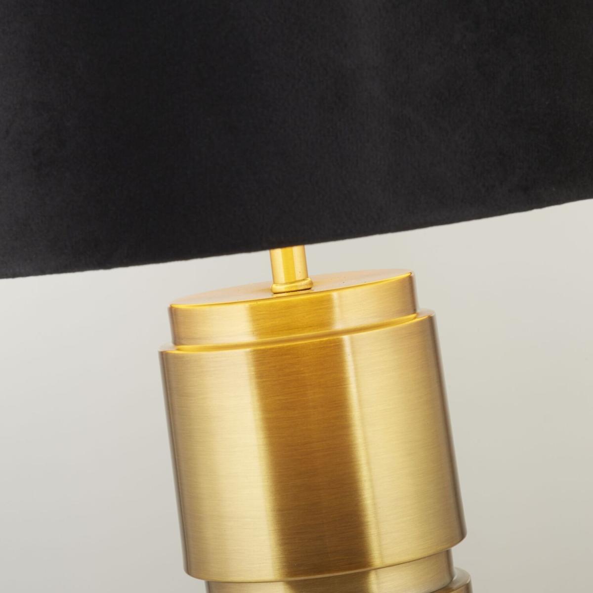 Brushed Gold Table Lamp with Black Shade - Gold – image 2
