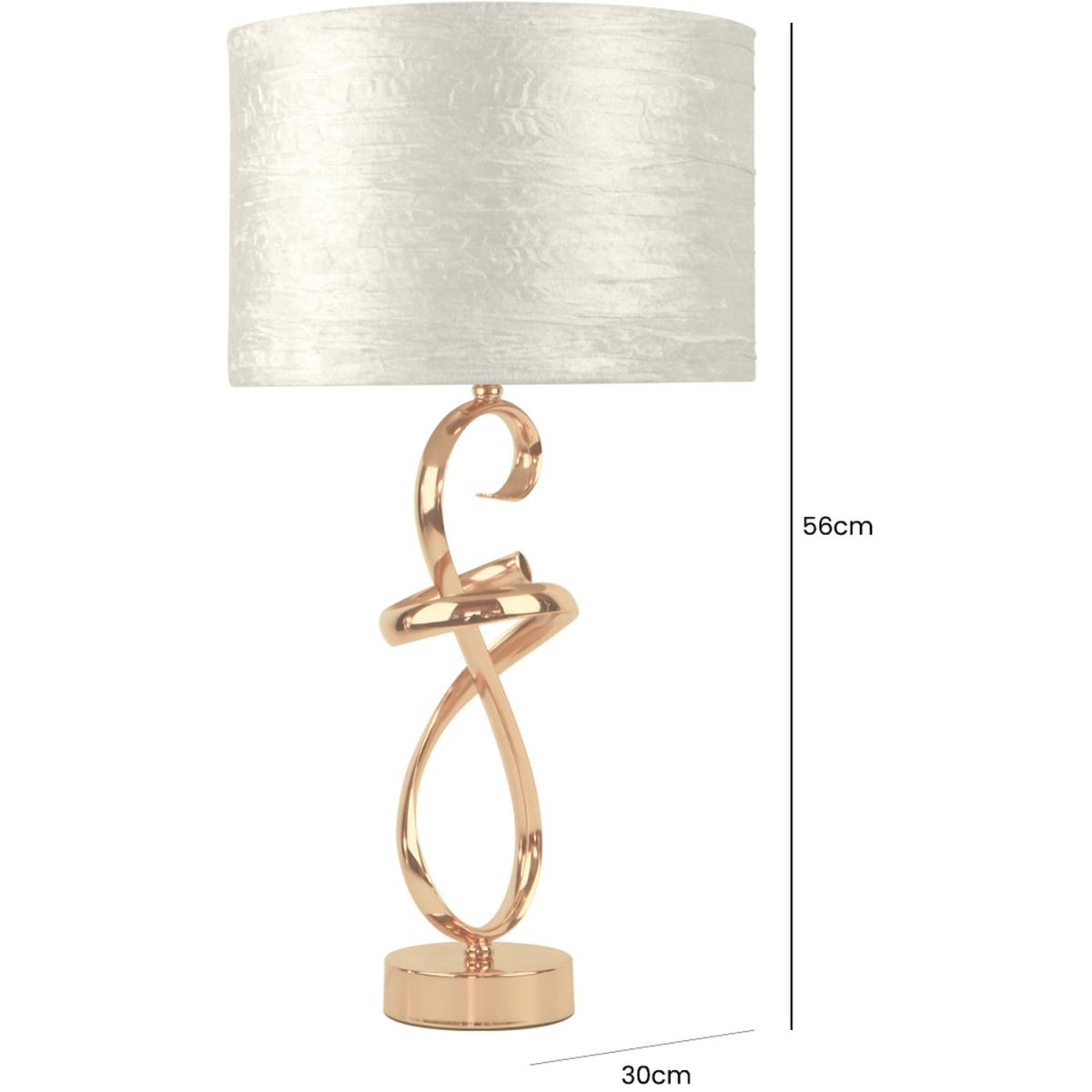 Swirl Gold Metal Table Lamp - Gold Ivory – image 3