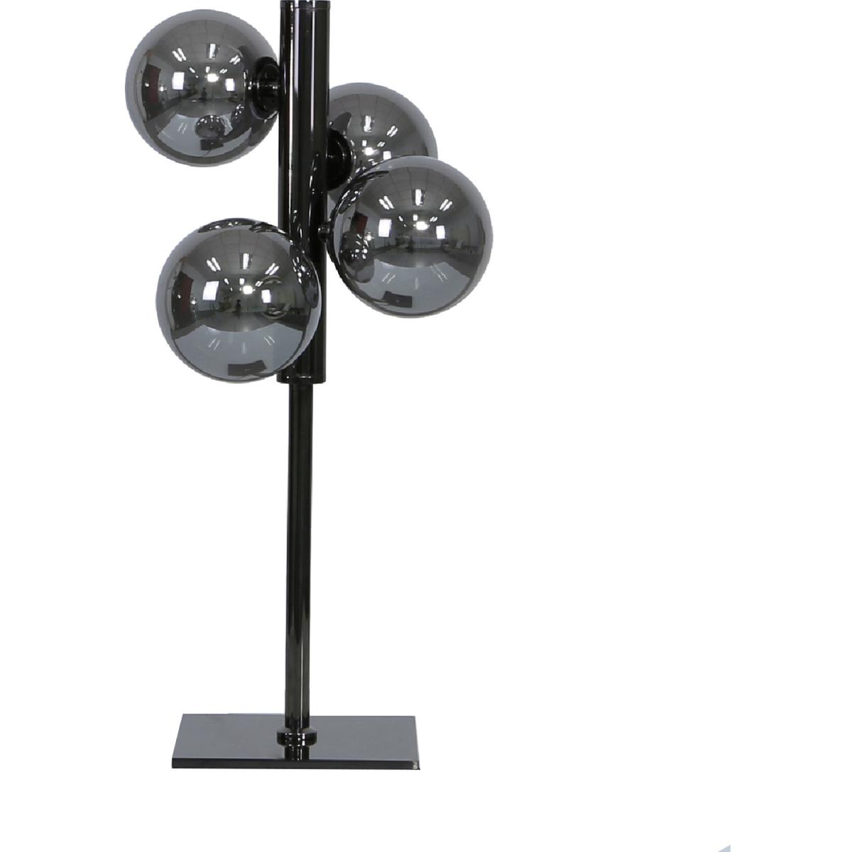 Gunmetal Table Lamp With Smoked Glass Shade - Grey/Gunmetal – image 3