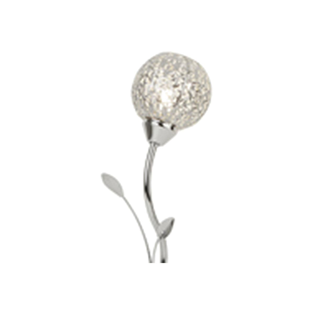 1Light Chrome Table Lamp with Fretwork Shade - Silver