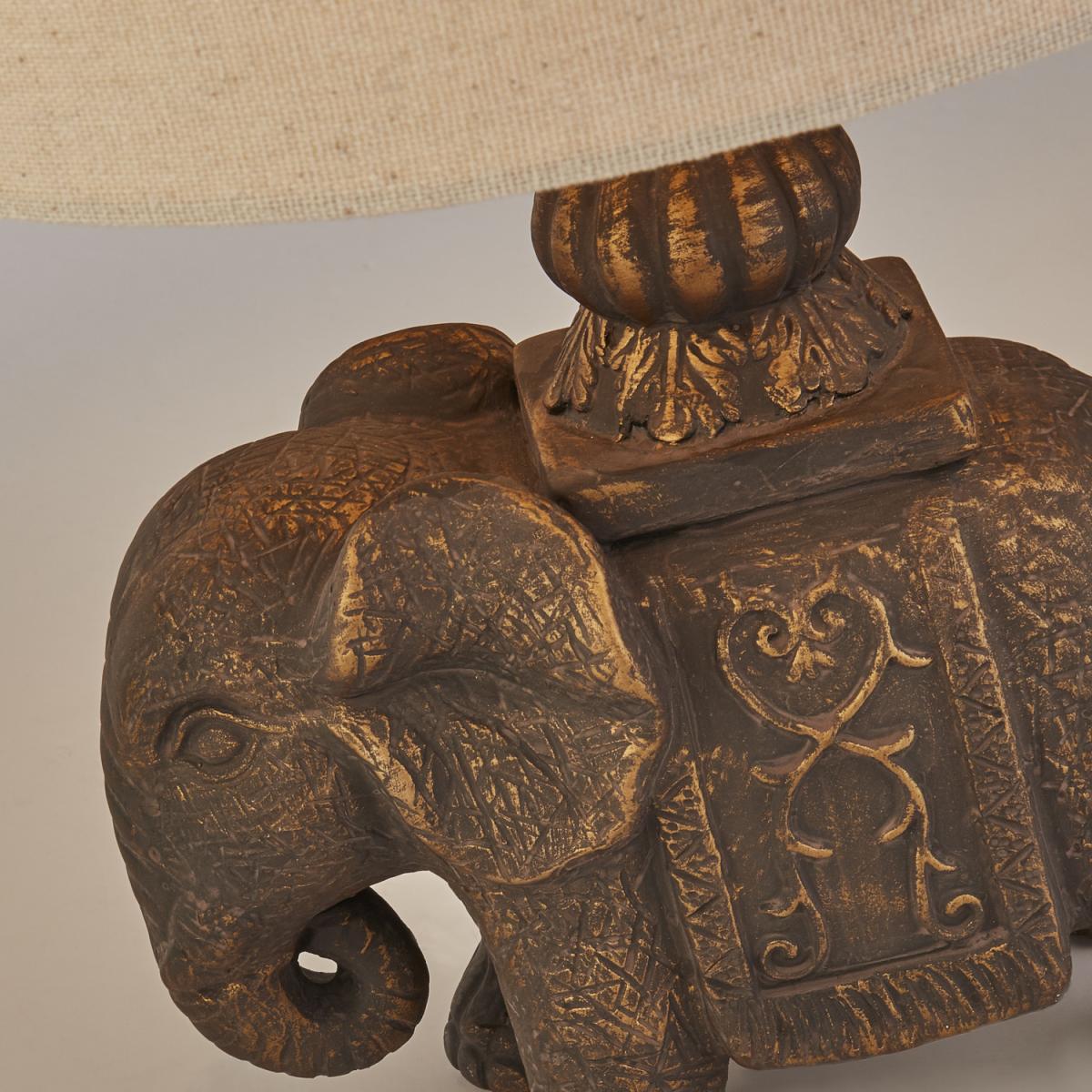 Elephant Ceramic Table Lamp - Bronze – image 1