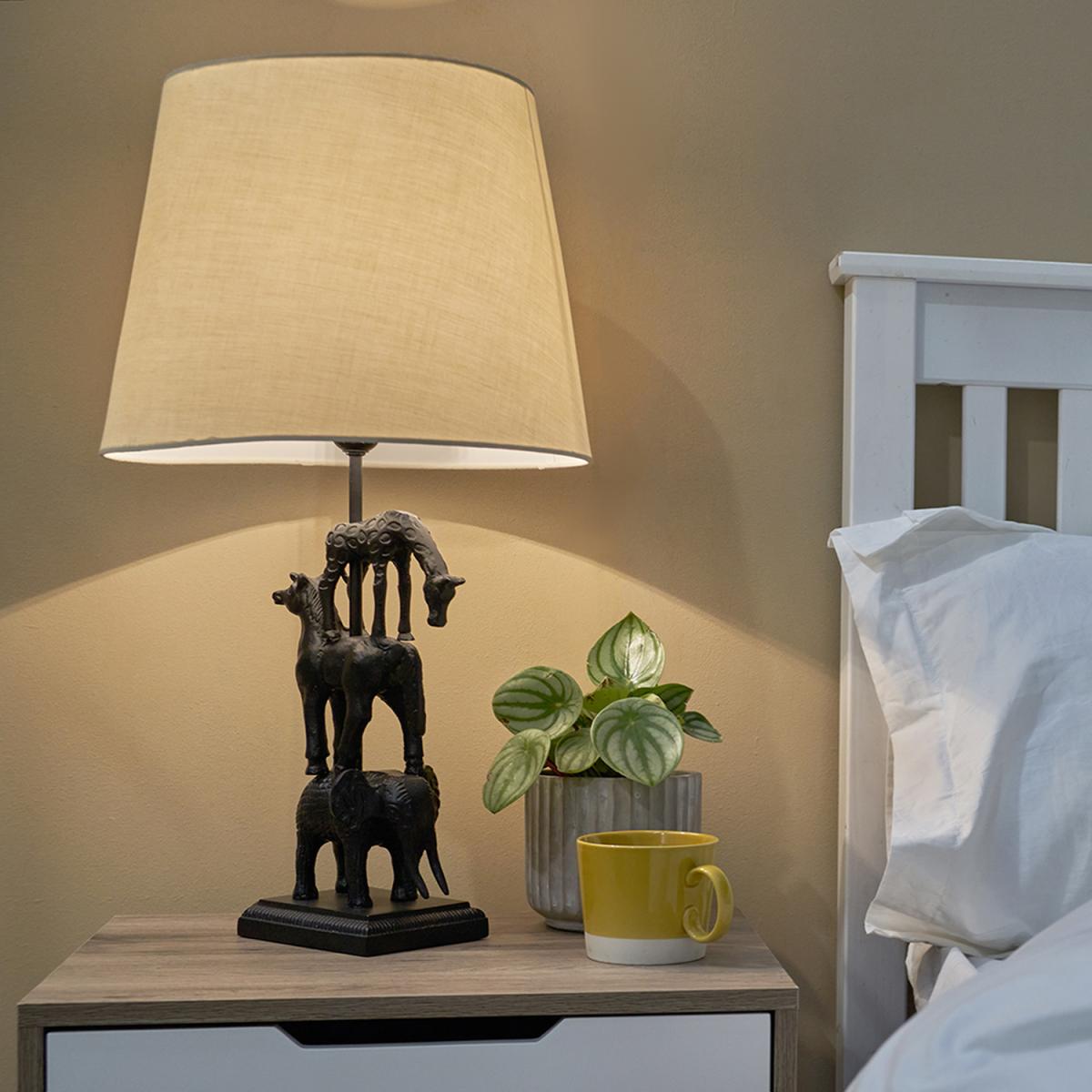 Tulo Stacked Animal Black Table Lamp Black Shade - Black – image 2