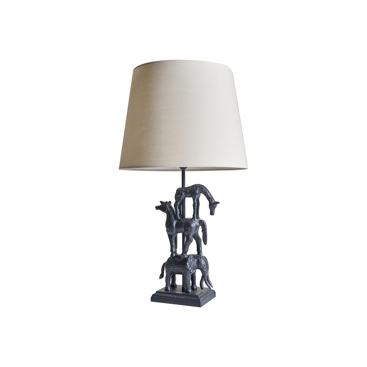 Tulo Stacked Animal Black Table Lamp Black Shade - Black – image 1