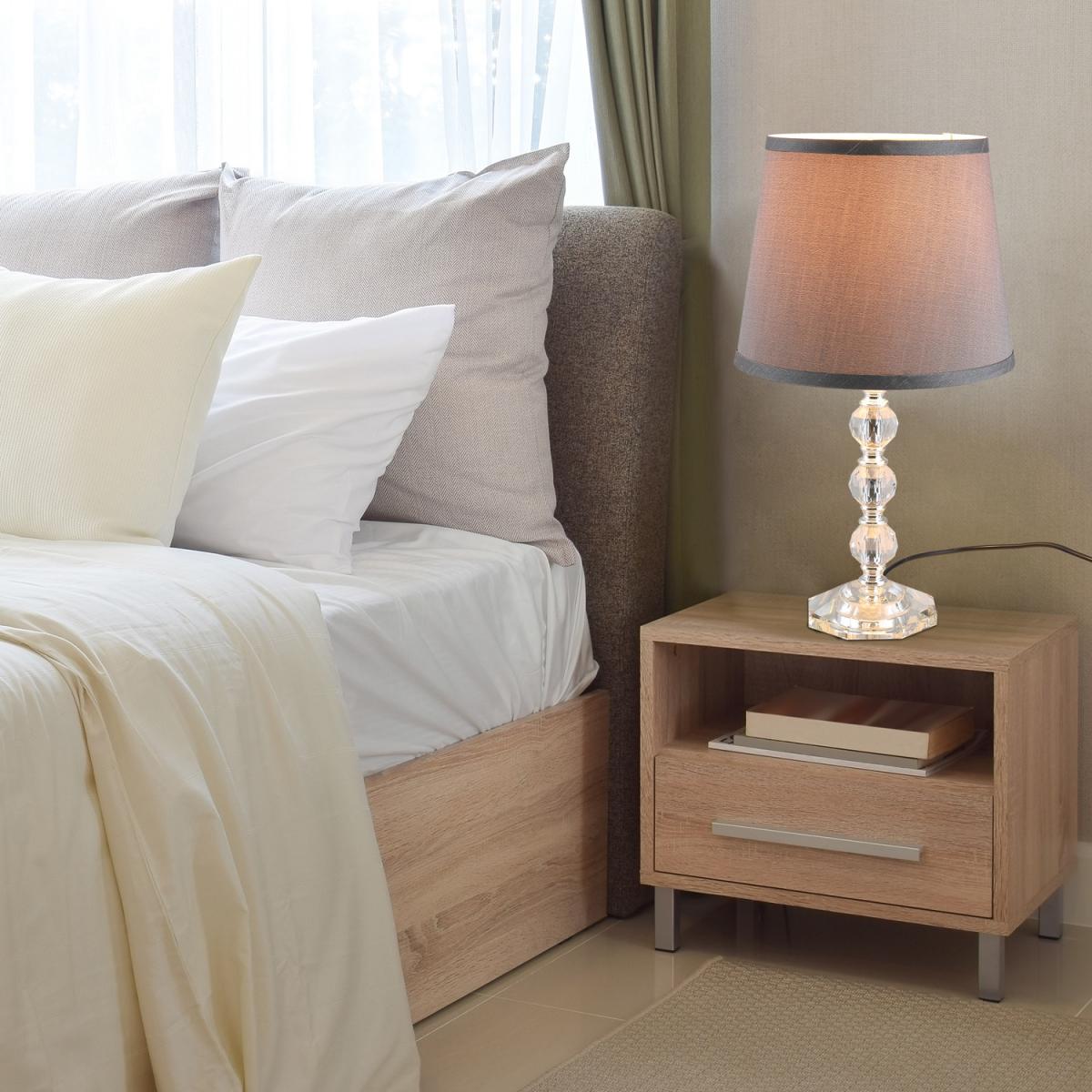 Crystallite Table Lamp with Fabric Lampshade  - Grey – image 3